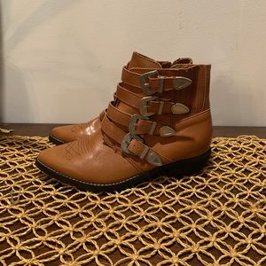 Whiskey Tan Buckles western boots